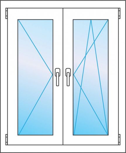 Двухстворчатое окно 1300*1400 Veka Softline 70. Две створки